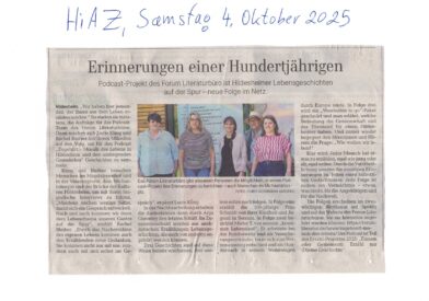 Ein Artikel in der Hildesheimer Allgemeinen Zeitung berichtet über den Start des Podcasts.