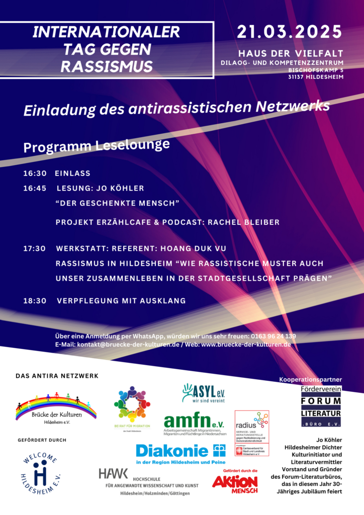 Programm des Internationalen Tages gegen Rassismus am 21.03.2025
